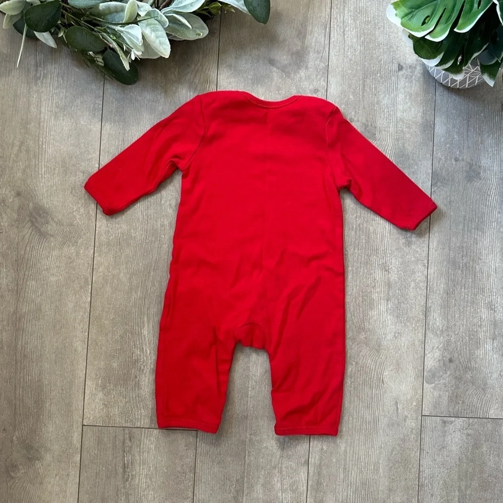 Old Navy Red 'I Woke Up Awesome' Kids One Piece Coveralls Romper 3-6 Months